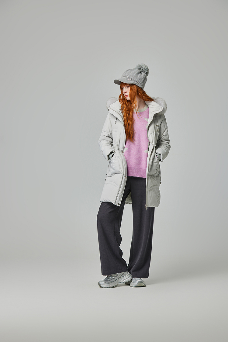 abito長版毛領羽絨外套