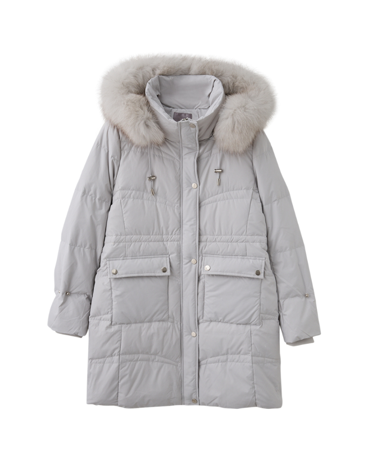 abito長版毛領羽絨外套