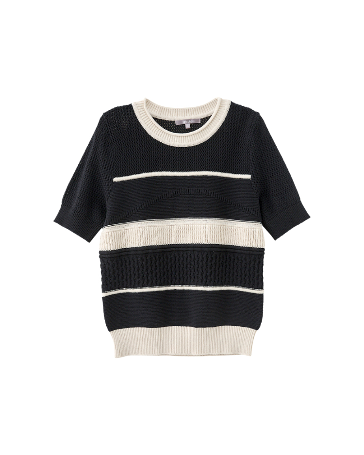 abito質感拼接針織上衣