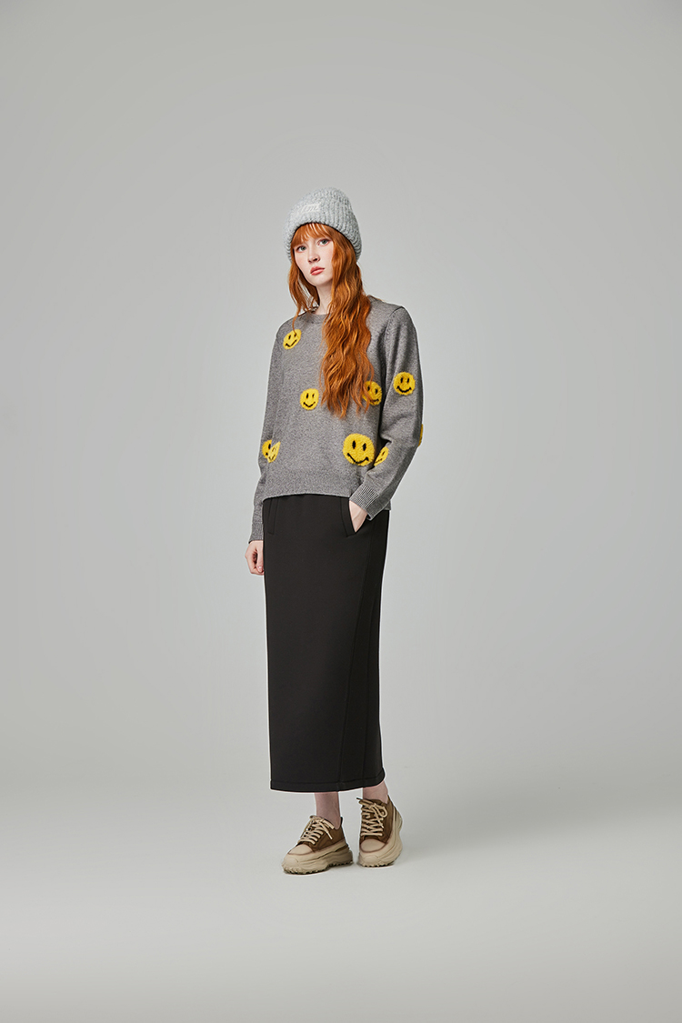 abito可愛笑臉針織上衣