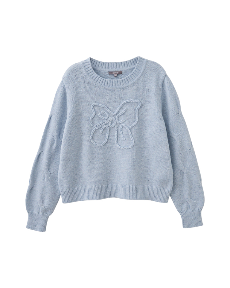 abito立體蝴蝶結針織上衣