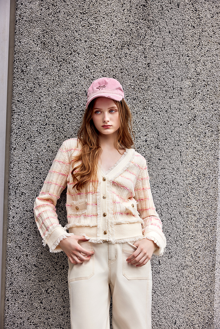 abitoV領條紋開襟衫