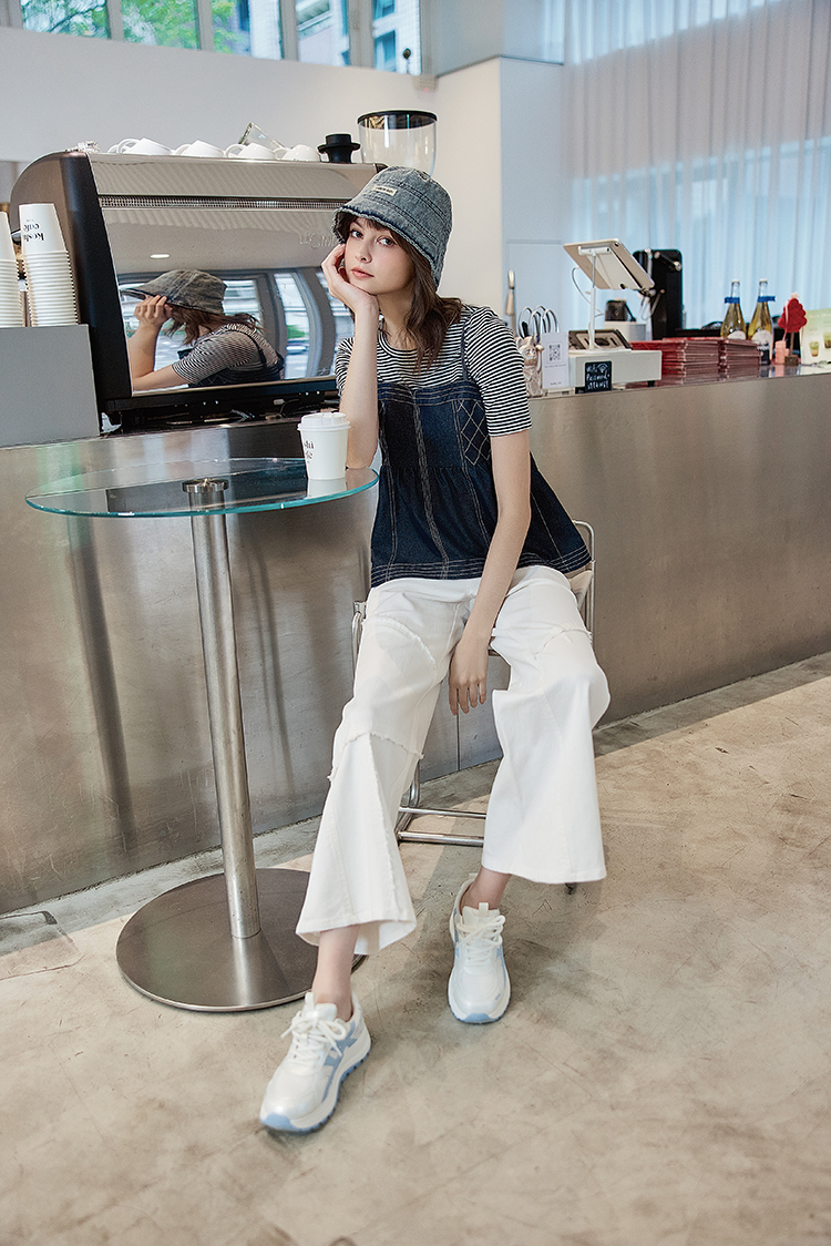 abito甜美條紋吊帶上衣