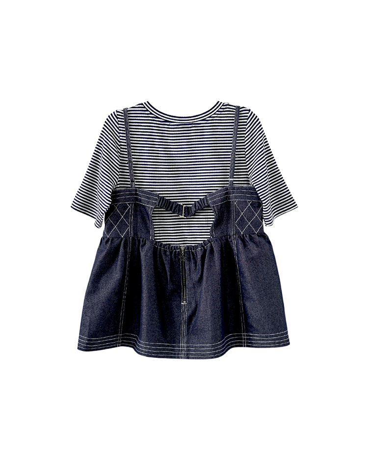 abito甜美條紋吊帶上衣