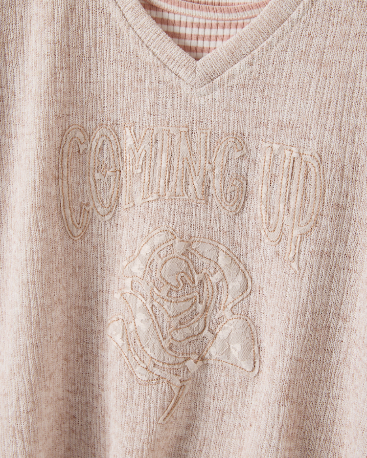 abito花卉刺繡假兩件上衣