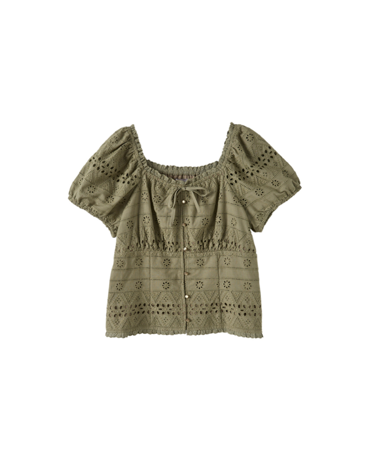 abito浪漫刺繡蕾絲鏤空上衣