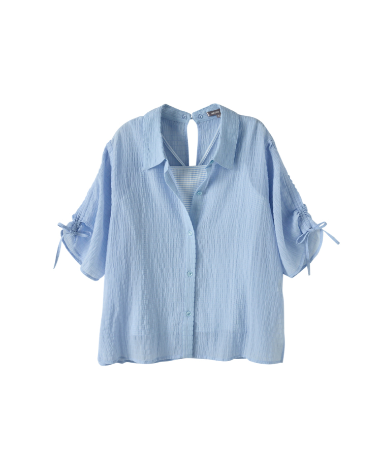 abito清新兩穿連袖襯衫