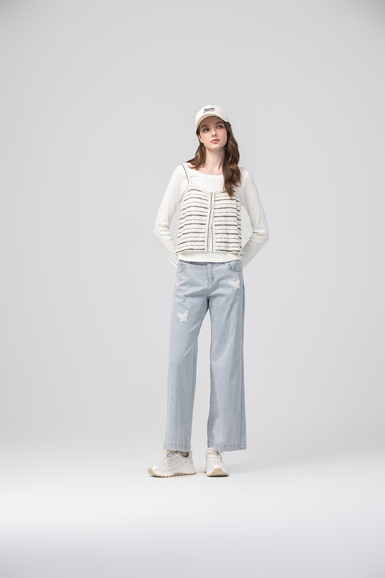 abito甜美兩件式條紋背心