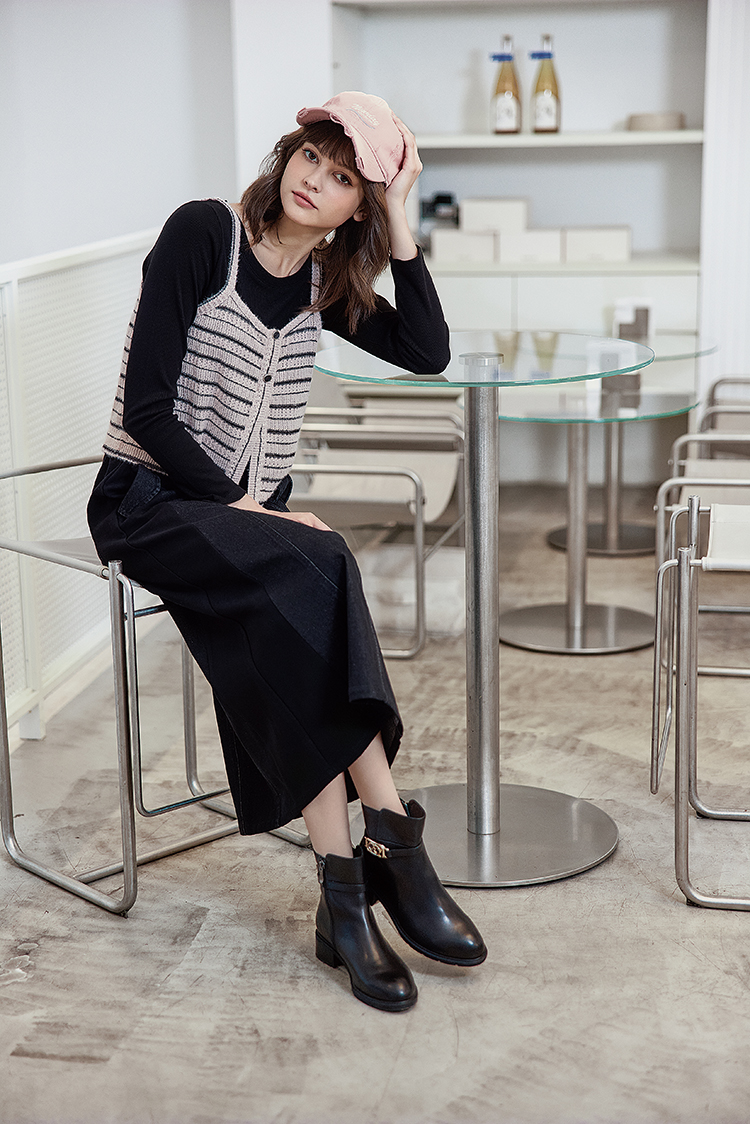 abito甜美兩件式條紋背心