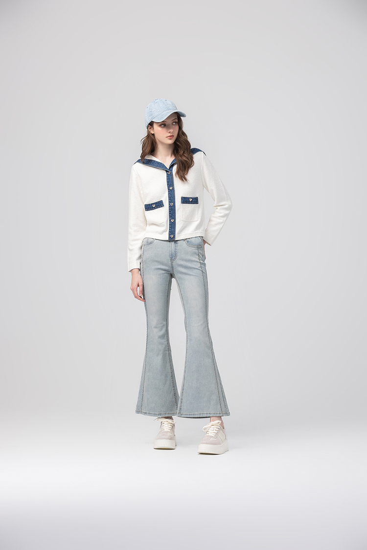 abito高腰雙釦喇叭褲