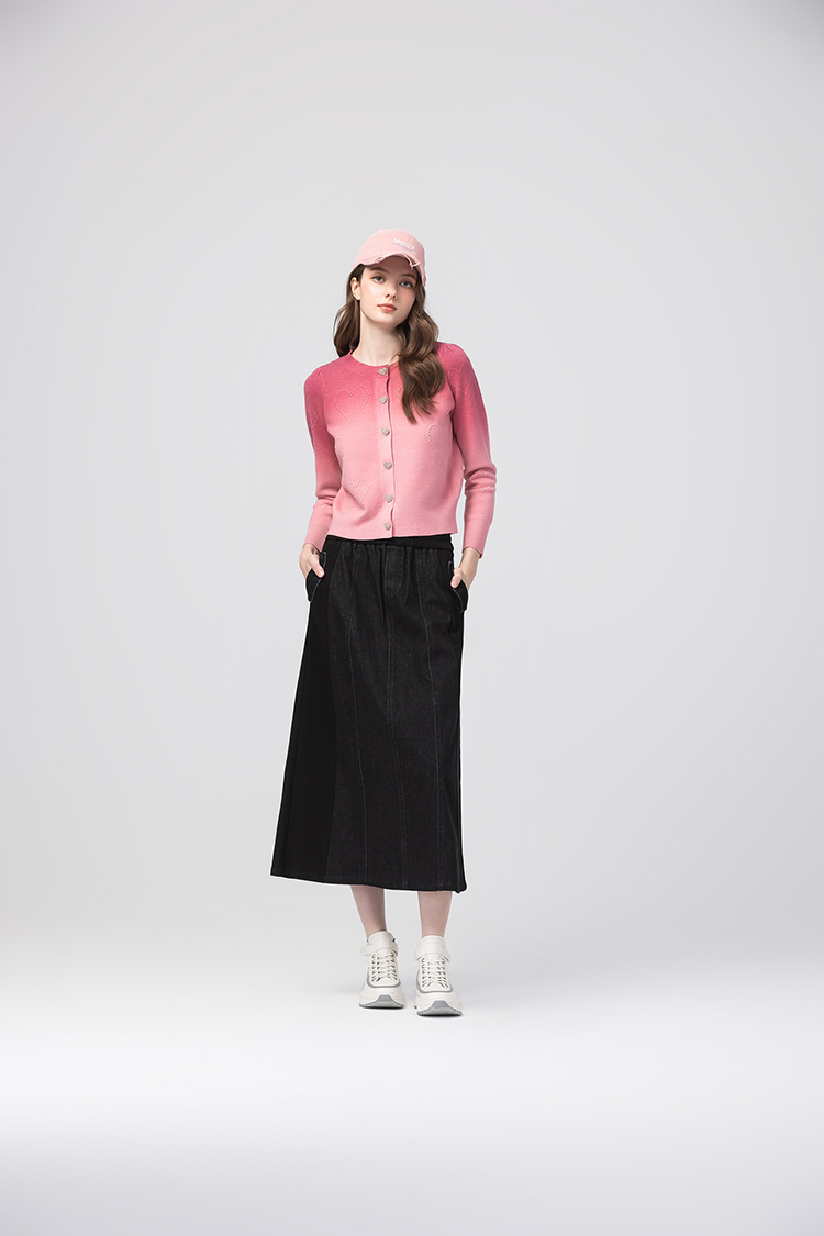 abito個性拼接牛仔裙