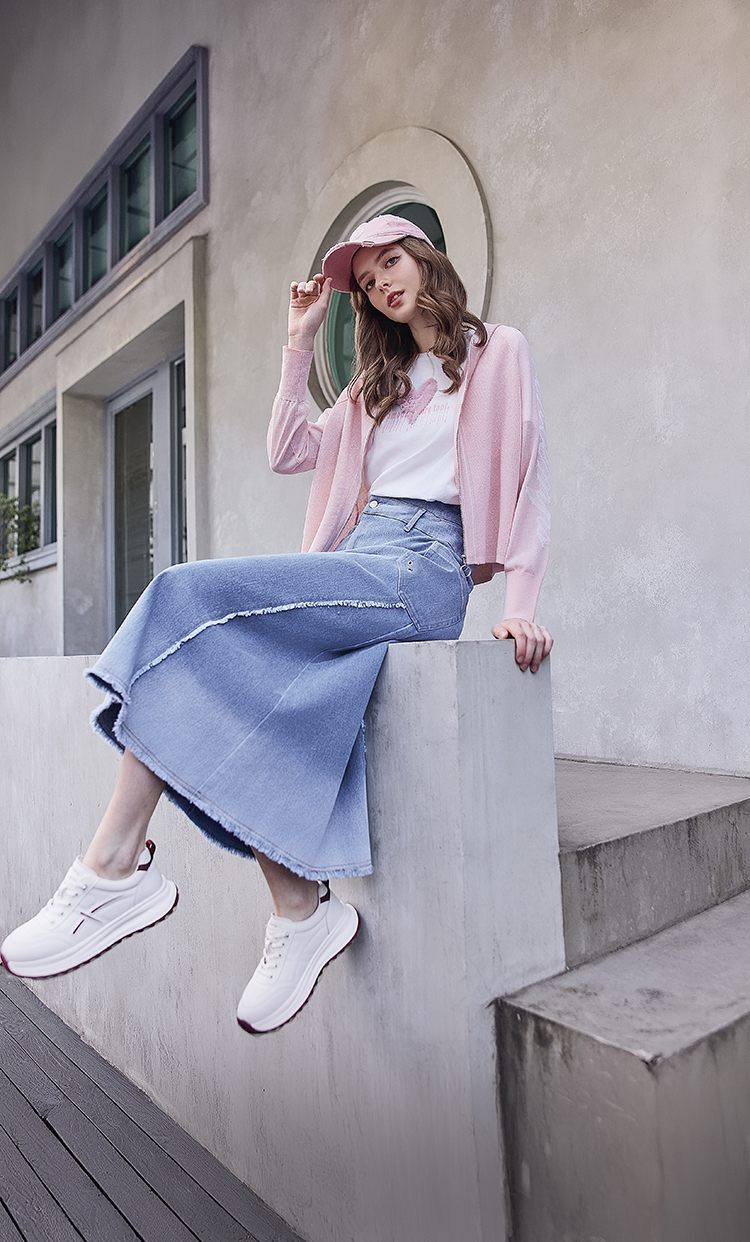 abito棉質漸層剪裁長裙