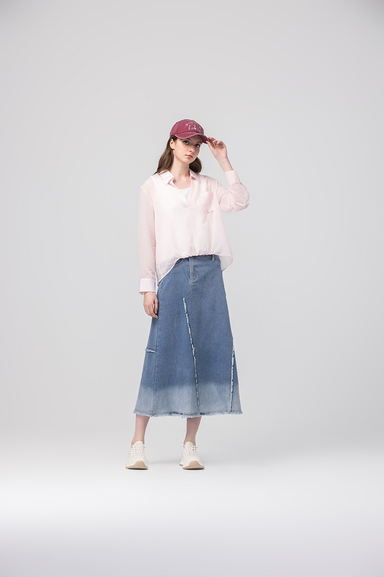 abito棉質漸層剪裁長裙