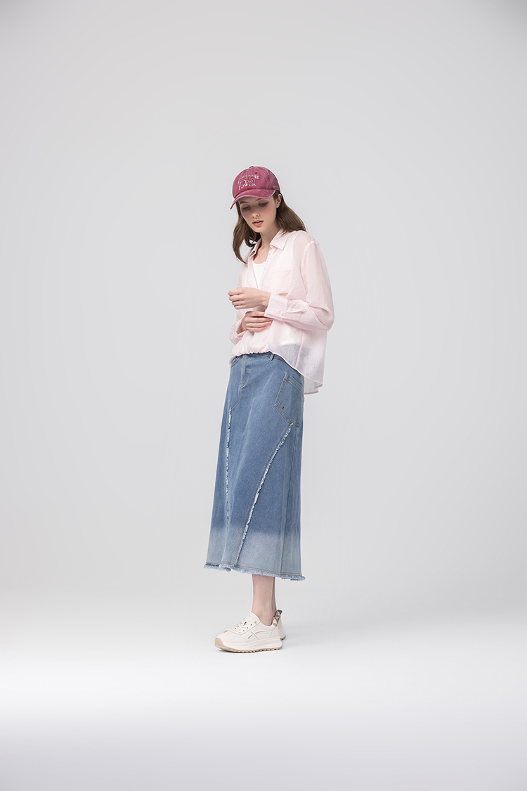 abito棉質漸層剪裁長裙