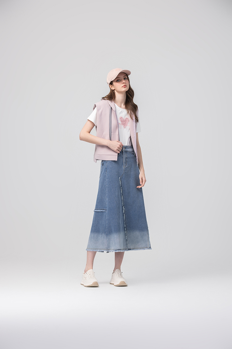 abito棉質漸層剪裁長裙