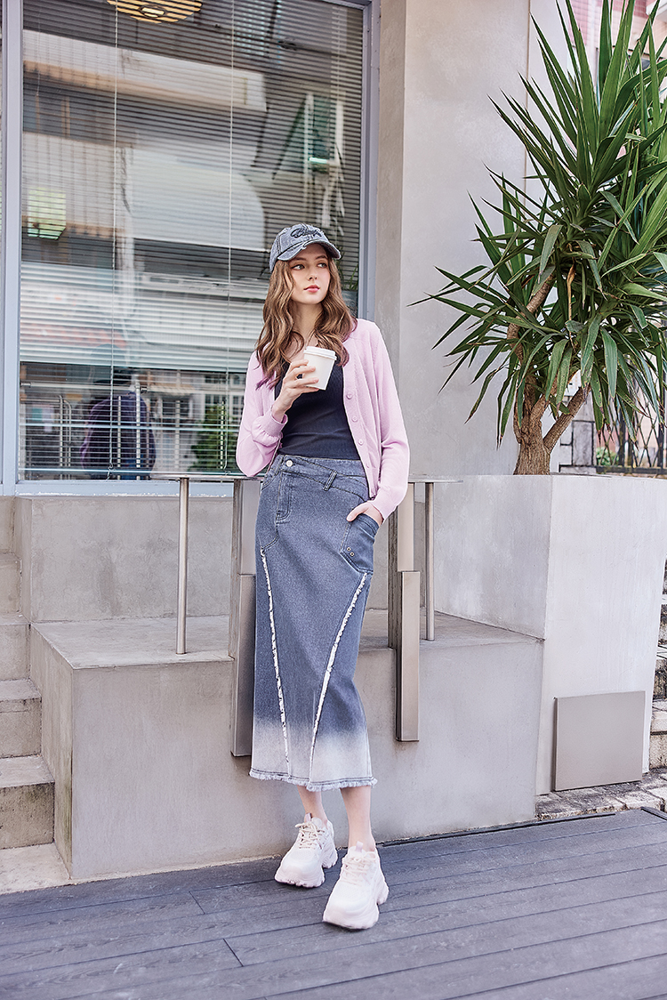 abito棉質漸層剪裁長裙