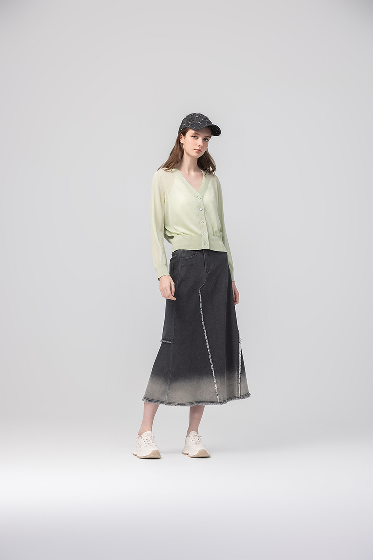 abito棉質漸層剪裁長裙