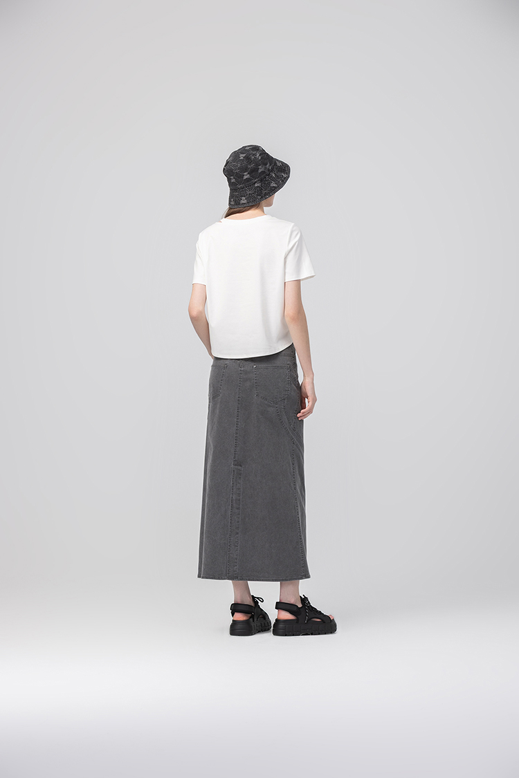 abito棉質愛心拼接長裙