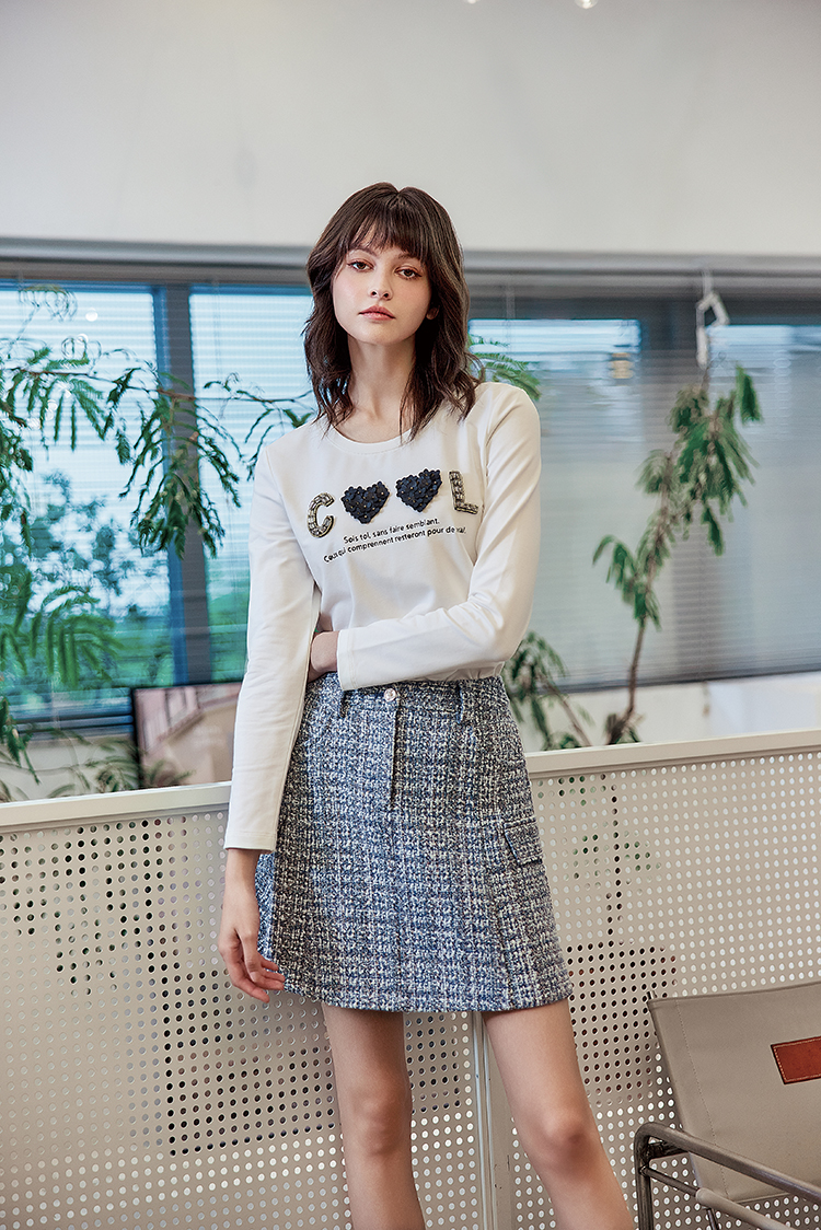 abito經典交織格紋短裙