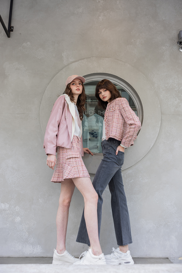 abito經典交織格紋短裙