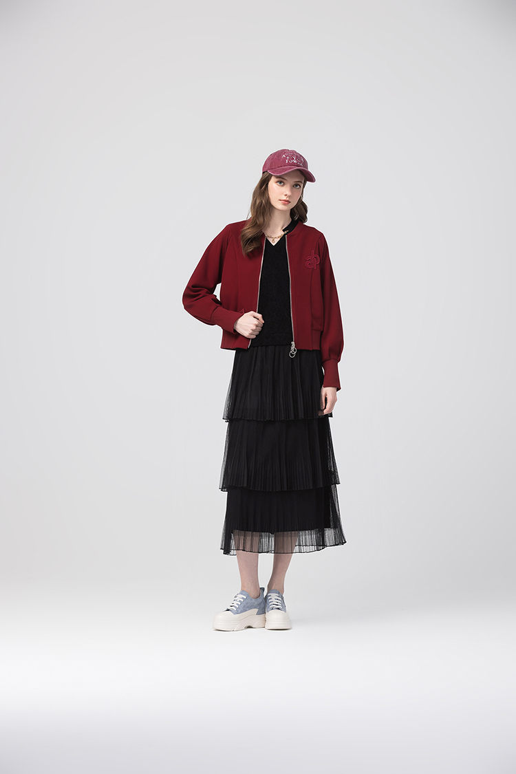 abito棉質布繡圓領外套