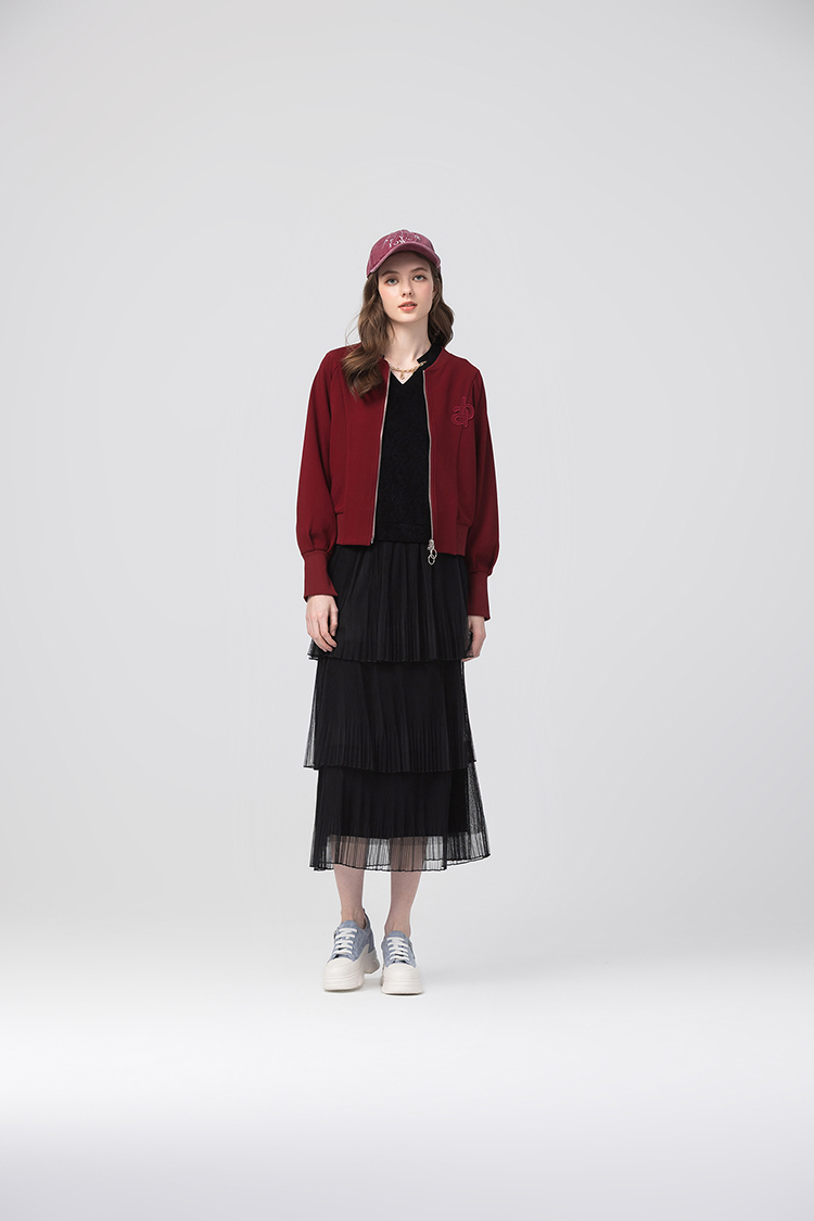 abito棉質布繡圓領外套