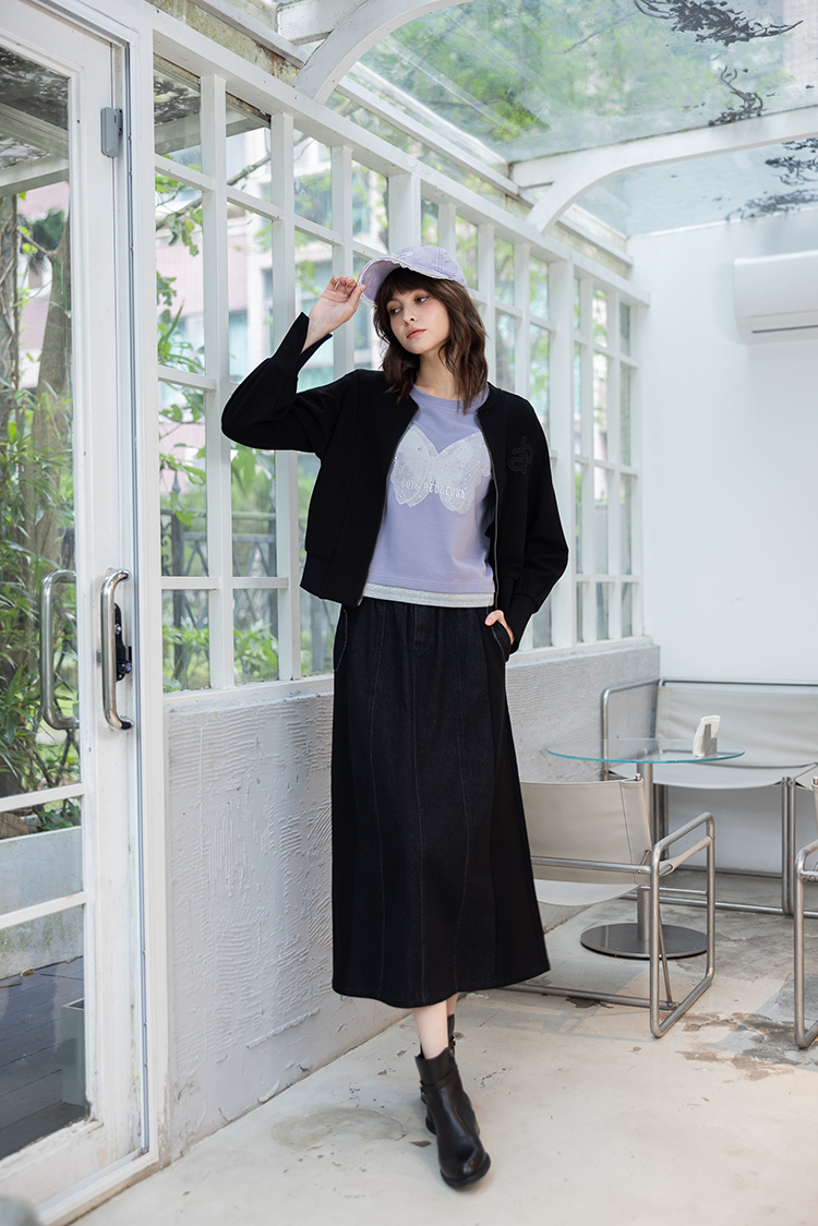 abito棉質布繡圓領外套