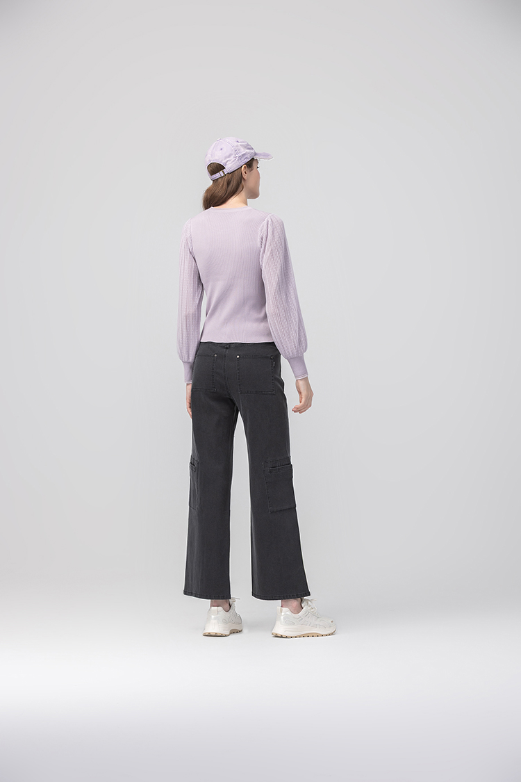 abito氣質網紗拼接針織上衣