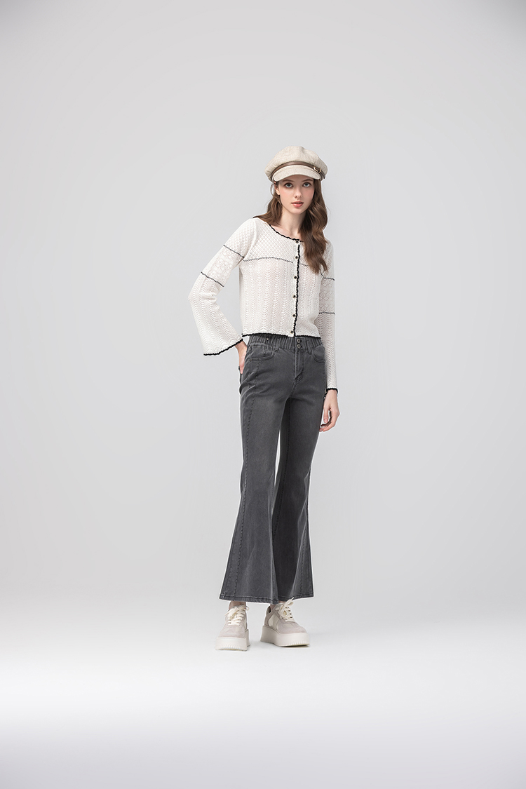 abito菱格透膚針織上衣