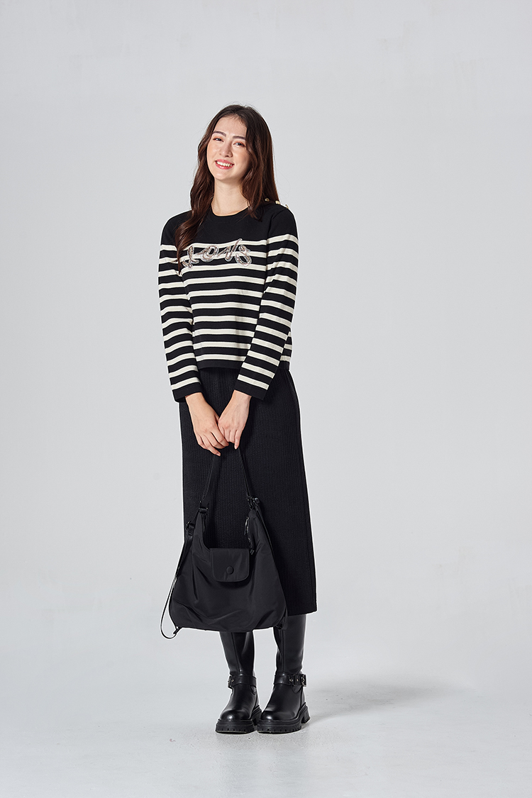 DITA簡約條絨鉛筆裙