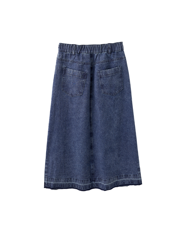 DITA造型感開岔牛仔A字裙
