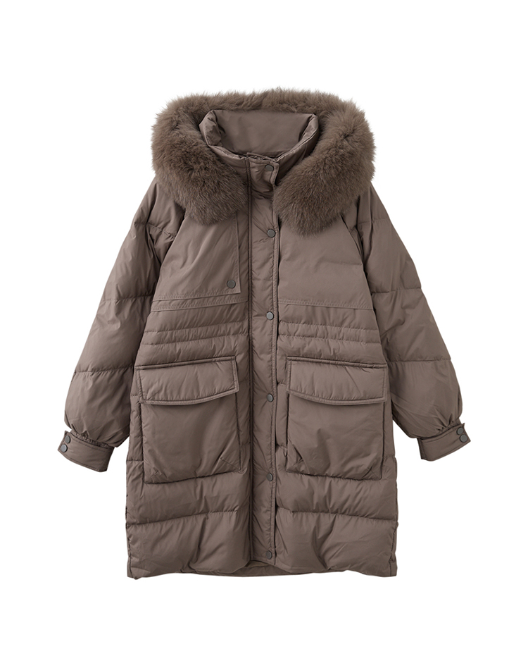 DITA保暖長版收腰羽絨外套