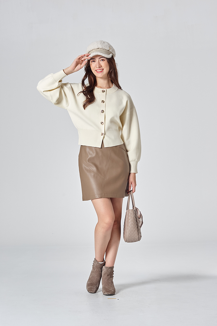 DITA日系澎袖短版針織外套