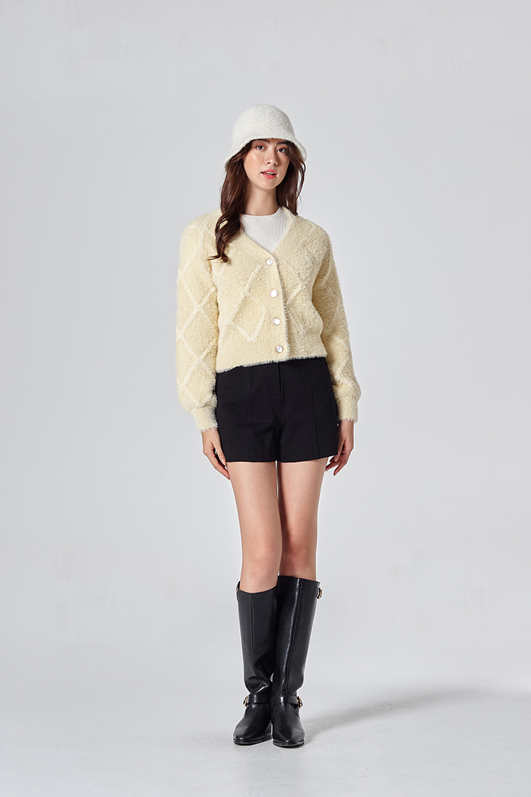DITA氣質毛感短版針織罩衫