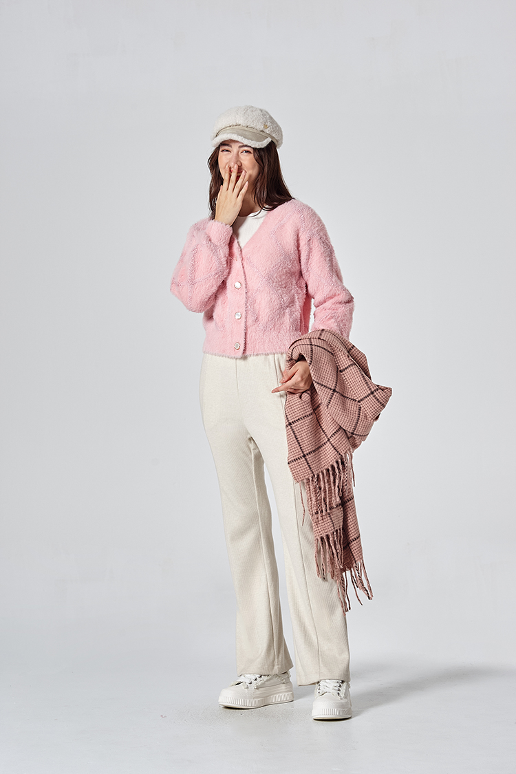 DITA氣質毛感短版針織罩衫