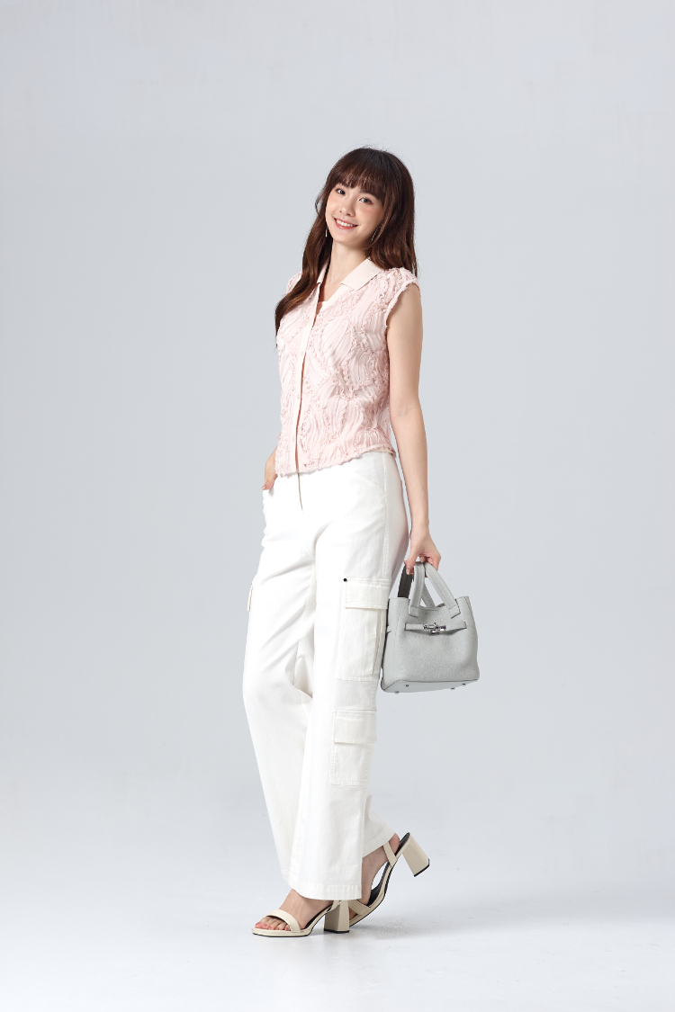 DITA襯衫領排扣雕花背心