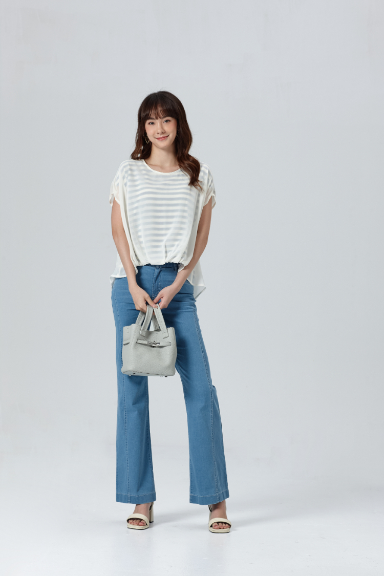 DITA條紋薄紗上衣