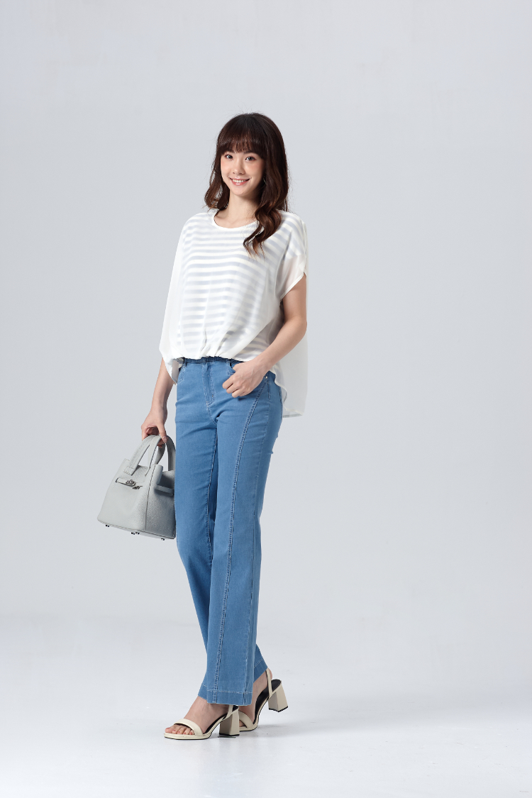 DITA條紋薄紗上衣