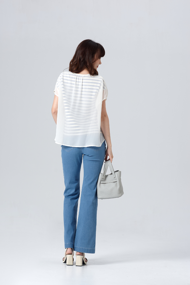 DITA條紋薄紗上衣