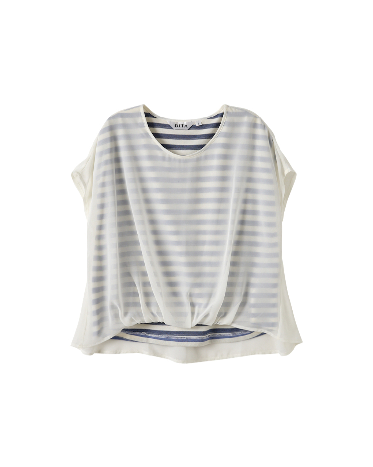 DITA條紋薄紗上衣