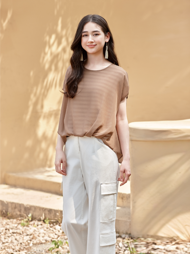DITA條紋薄紗上衣