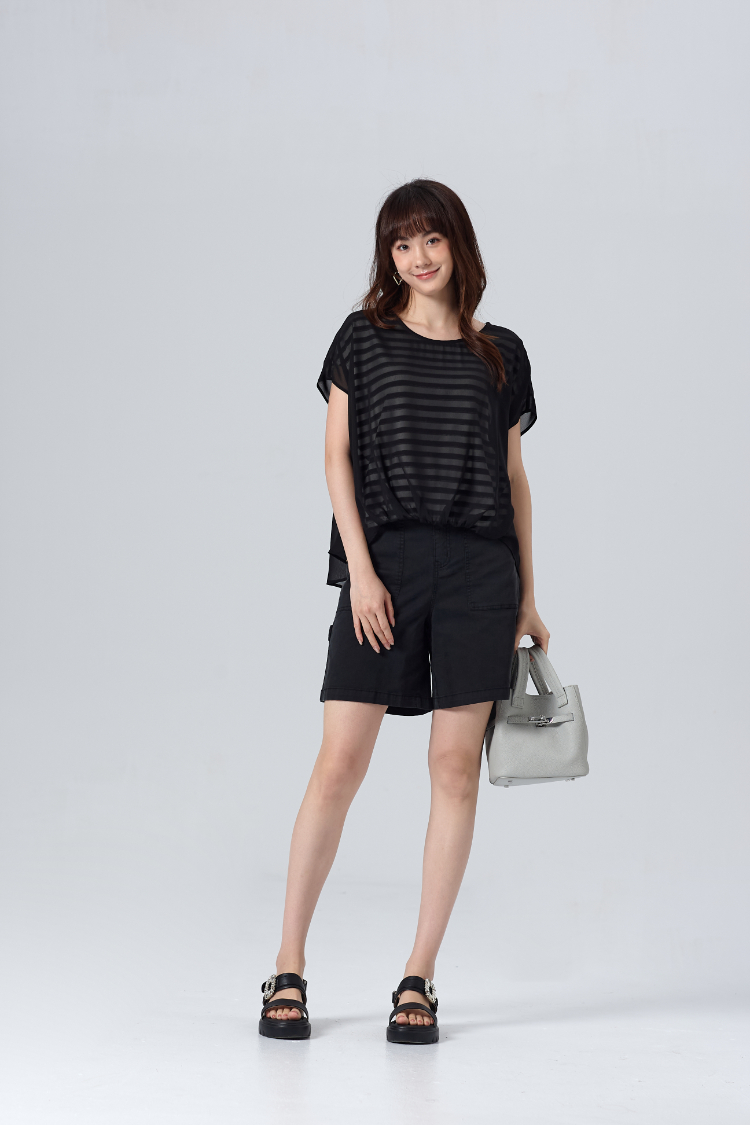 DITA條紋薄紗上衣