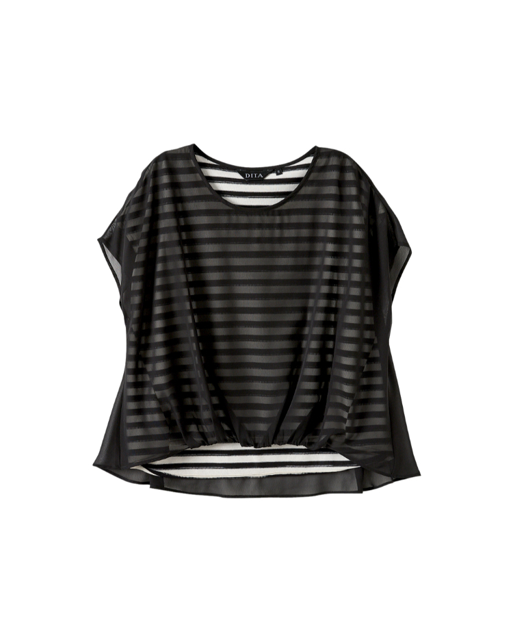 DITA條紋薄紗上衣
