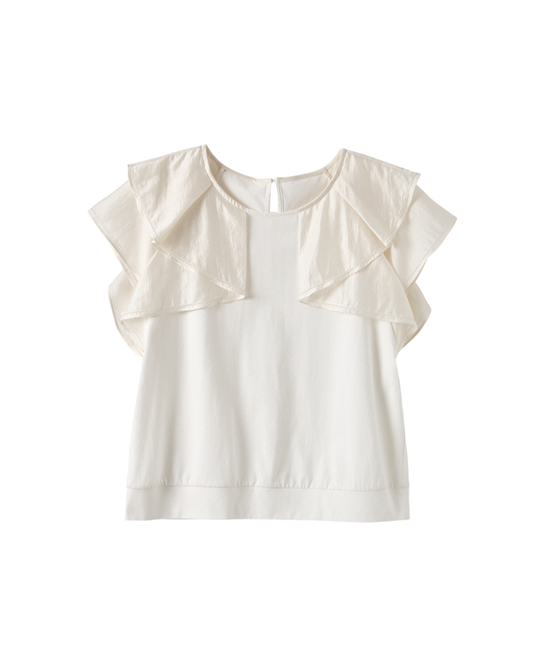 DITA合身層次感荷葉上衣