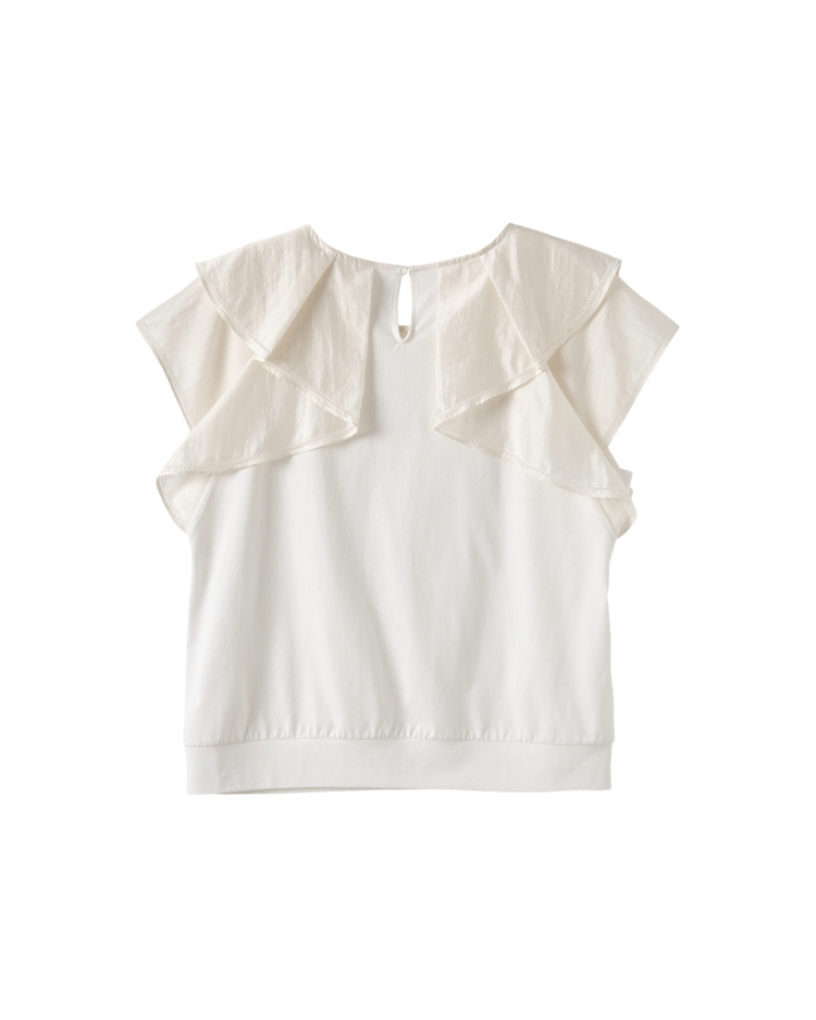 DITA合身層次感荷葉上衣