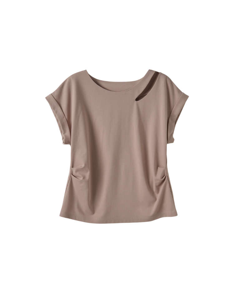 DITA法國袖修身素色上衣