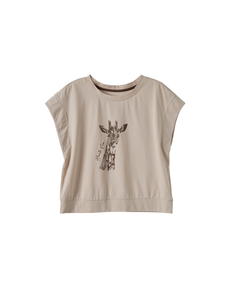 DITA長頸鹿印花法國袖上衣