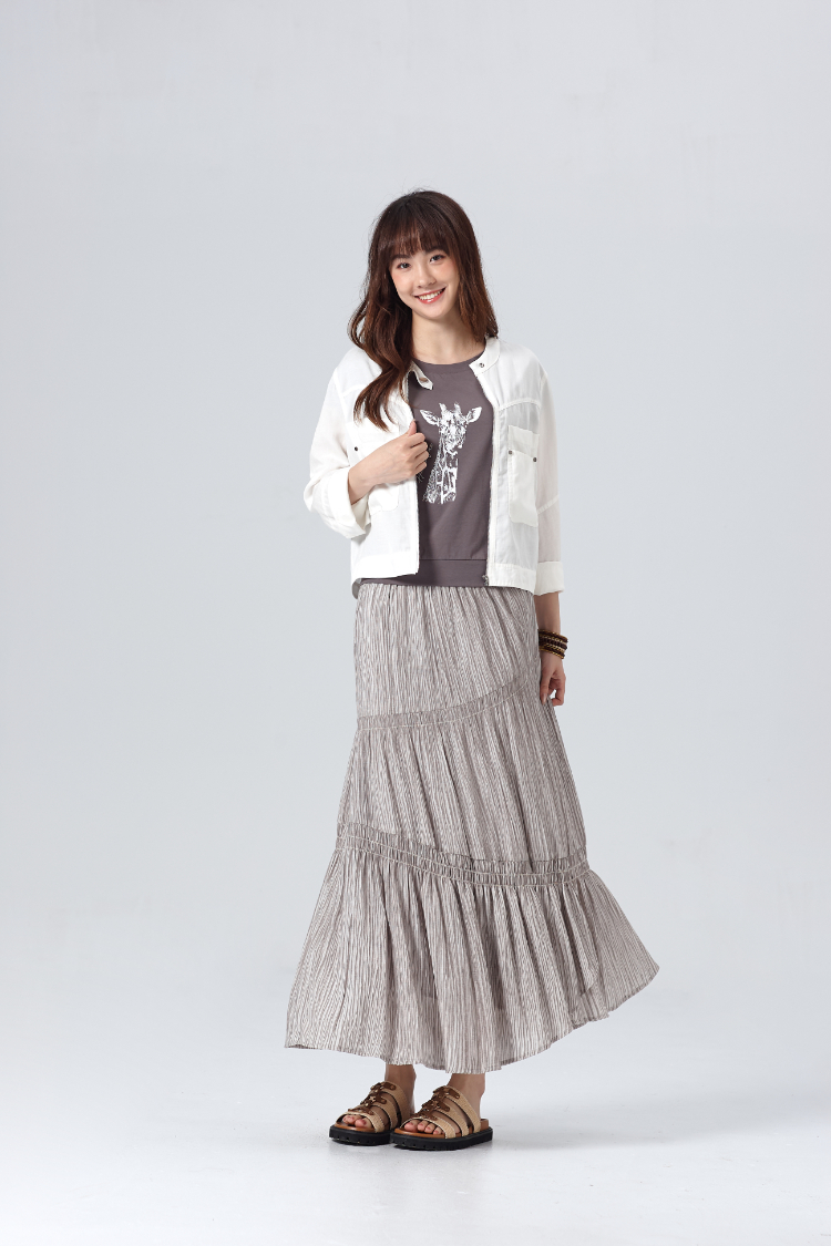 DITA長頸鹿印花法國袖上衣