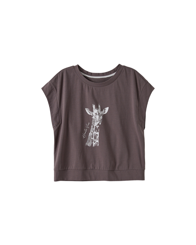 DITA長頸鹿印花法國袖上衣