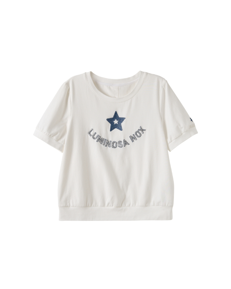 DITA特殊印花工藝縮口上衣